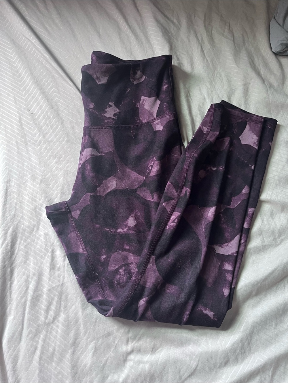 Marika burgundy Purple Patterned Active Leggings - Stretchy Comfort
